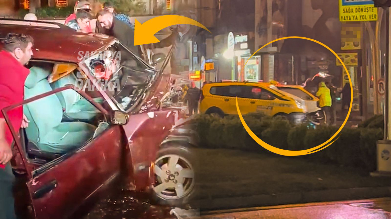 Kaygan zemin kazaya davetiye çıkardı: Adapazarı’nda üç araç birbirine girdi