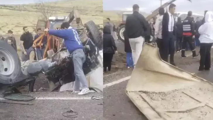 Kayseri’de Yolcu Otobüsüyle Çarpışan Kamyonetin Sürücüsü Öldü, 2 Kişi Yaralandı