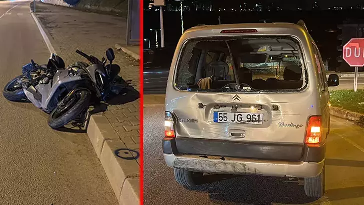 Hafif Ticari Araç ile Motosiklet Çarpıştı: 2 Yaralı