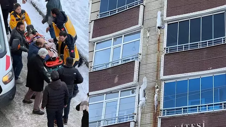 Servis beklerken başına buz sarkıtı düşen öğrenci ağır yaralandı