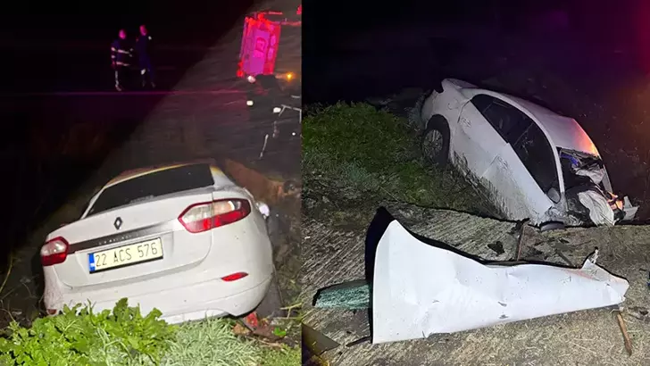 Edirne’de Otomobil Şarampole Devrildi: 2 Kişi Hayatını Kaybetti