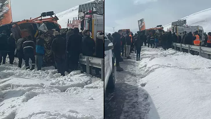 Tendürek Geçidi’nde kar küreme aracı devrildi: 2 ölü