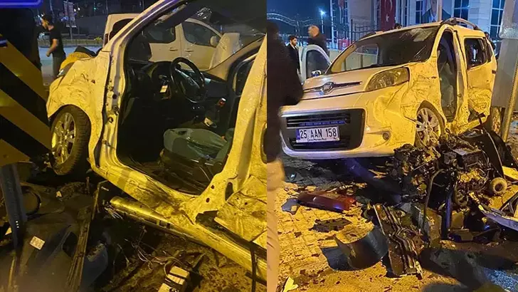 Erzurum’da Kavşak Faciası: 4 Araç Birbirine Girdi, 7 Yaralı