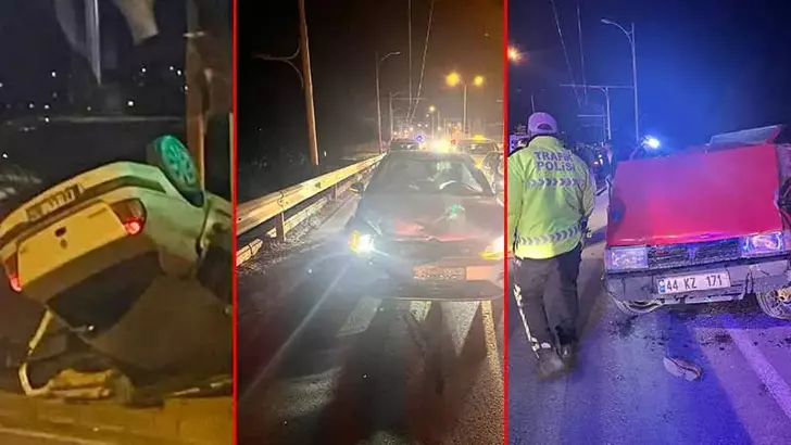 Malatya'da Peş Peşe 3 Ayrı Trafik Kazası: 1 Ölü, 3 Yaralı