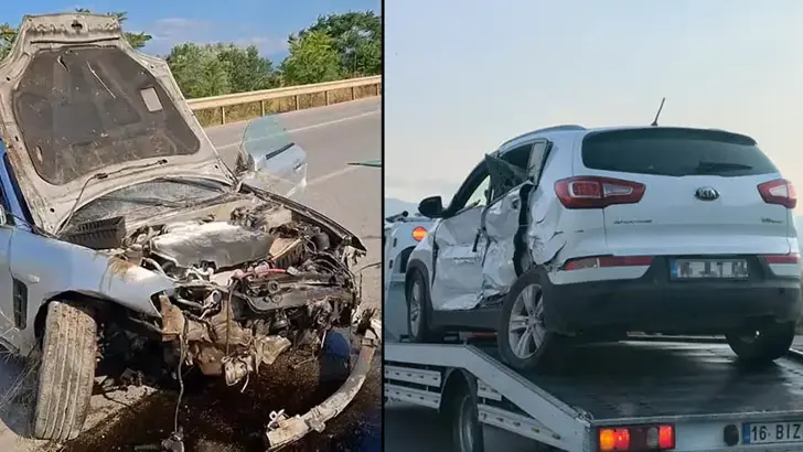 Bursa’da Feci Kaza: Takla Atarak Karşı Şeride Geçen Otomobil Ciple Çarpıştı (2 Yaralı)